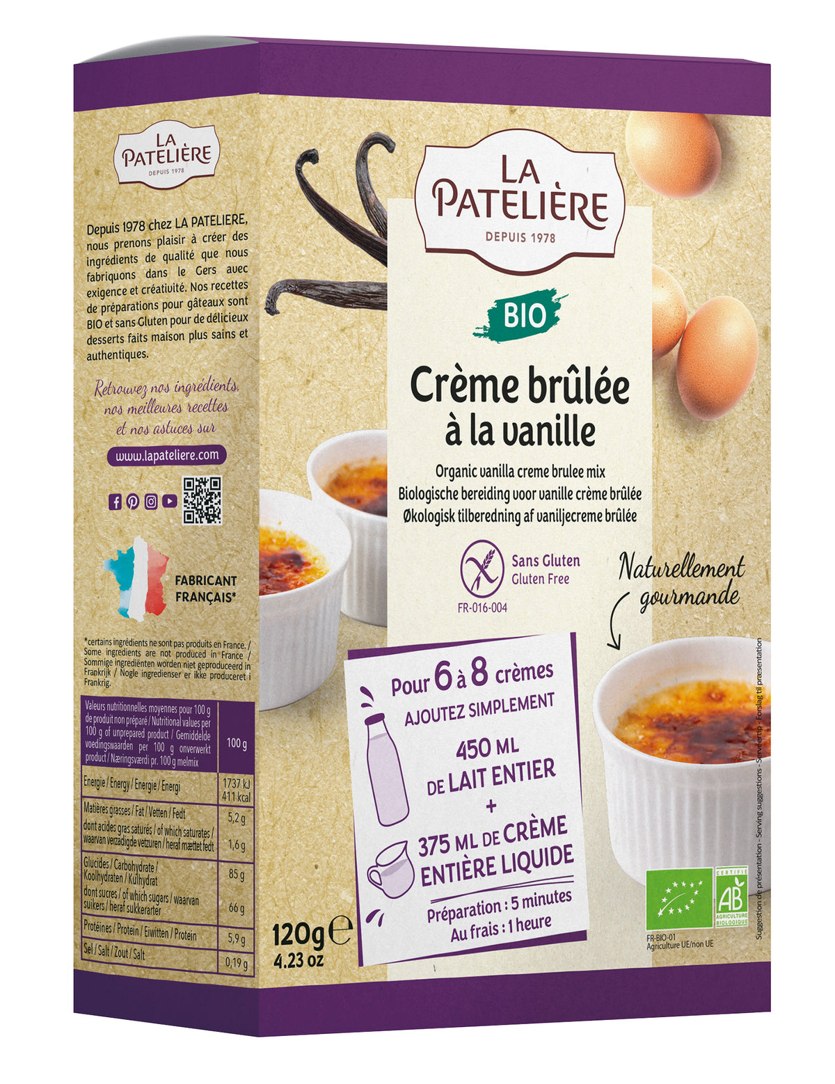 Bakemiks Crème brûlée, 120g - La Patelière